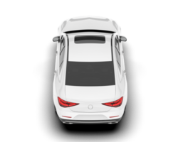 White modern car isolated on transparent background. 3d rendering - illustration png