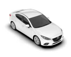 White modern car isolated on transparent background. 3d rendering - illustration png