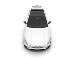 White modern car isolated on transparent background. 3d rendering - illustration png