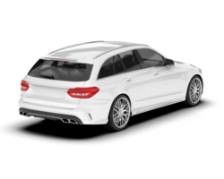 White modern car isolated on transparent background. 3d rendering - illustration png