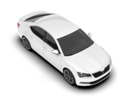 White modern car isolated on transparent background. 3d rendering - illustration png