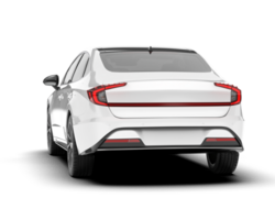 White modern car isolated on transparent background. 3d rendering - illustration png