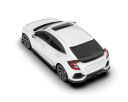 White modern car isolated on transparent background. 3d rendering - illustration png