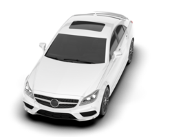 White modern car isolated on transparent background. 3d rendering - illustration png