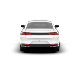 White modern car isolated on transparent background. 3d rendering - illustration png