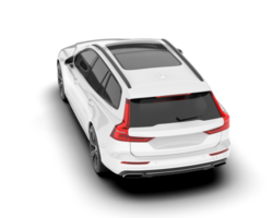 White modern car isolated on transparent background. 3d rendering - illustration png