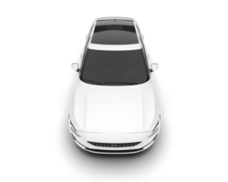 White modern car isolated on transparent background. 3d rendering - illustration png