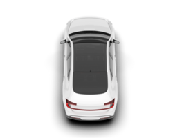 White modern car isolated on transparent background. 3d rendering - illustration png