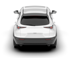 White modern car isolated on transparent background. 3d rendering - illustration png