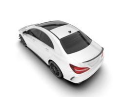 White modern car isolated on transparent background. 3d rendering - illustration png