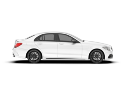 White modern car isolated on transparent background. 3d rendering - illustration png