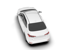 White modern car isolated on transparent background. 3d rendering - illustration png