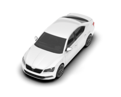 White modern car isolated on transparent background. 3d rendering - illustration png