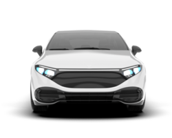 White modern car isolated on transparent background. 3d rendering - illustration png