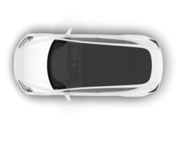 White modern car isolated on transparent background. 3d rendering - illustration png