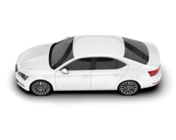 White modern car isolated on transparent background. 3d rendering - illustration png