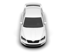 White modern car isolated on transparent background. 3d rendering - illustration png