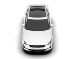 White modern car isolated on transparent background. 3d rendering - illustration png