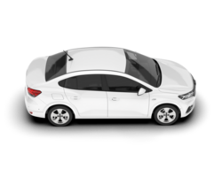 White city car isolated on transparent background. 3d rendering - illustration png