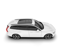 White modern car isolated on transparent background. 3d rendering - illustration png