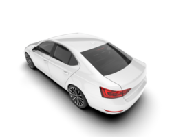 White modern car isolated on transparent background. 3d rendering - illustration png