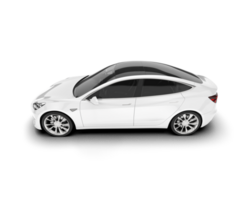 White modern car isolated on transparent background. 3d rendering - illustration png