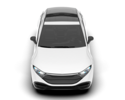 White modern car isolated on transparent background. 3d rendering - illustration png