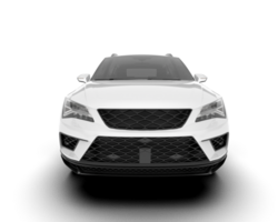 White modern car isolated on transparent background. 3d rendering - illustration png