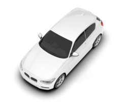 White city car isolated on transparent background. 3d rendering - illustration png