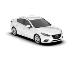 White modern car isolated on transparent background. 3d rendering - illustration png