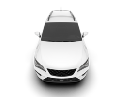 White modern car isolated on transparent background. 3d rendering - illustration png