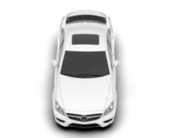 White modern car isolated on transparent background. 3d rendering - illustration png