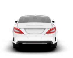 White modern car isolated on transparent background. 3d rendering - illustration png