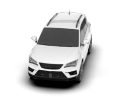 White modern car isolated on transparent background. 3d rendering - illustration png