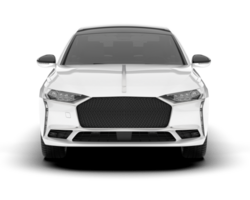 White city car isolated on transparent background. 3d rendering - illustration png