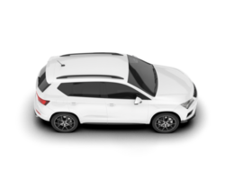White modern car isolated on transparent background. 3d rendering - illustration png