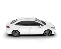 White modern car isolated on transparent background. 3d rendering - illustration png