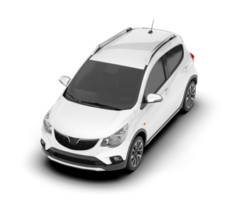 White city car isolated on transparent background. 3d rendering - illustration png