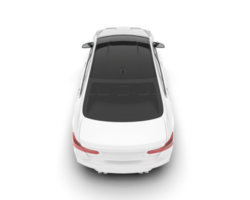 White city car isolated on transparent background. 3d rendering - illustration png