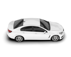 White modern car isolated on transparent background. 3d rendering - illustration png