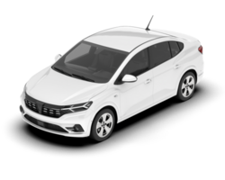 White city car isolated on transparent background. 3d rendering - illustration png