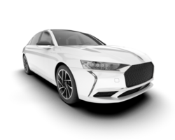 White city car isolated on transparent background. 3d rendering - illustration png