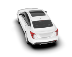 White city car isolated on transparent background. 3d rendering - illustration png