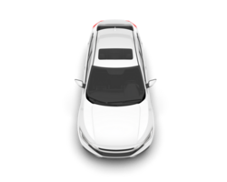 White modern car isolated on transparent background. 3d rendering - illustration png