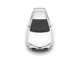 White modern car isolated on transparent background. 3d rendering - illustration png