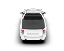 White city car isolated on transparent background. 3d rendering - illustration png