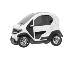 White city car isolated on transparent background. 3d rendering - illustration png