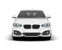 White city car isolated on transparent background. 3d rendering - illustration png