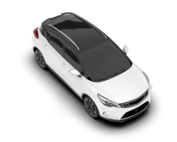 White city car isolated on transparent background. 3d rendering - illustration png