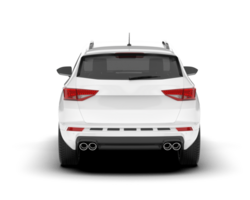 White modern car isolated on transparent background. 3d rendering - illustration png